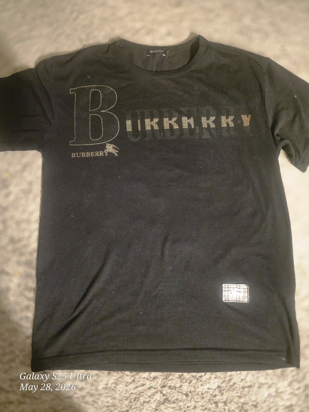 Burberry Black Short-Sleeve Logo Tee with Subtle Gold Accents